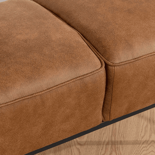HOMCOM Banco de Pé de Cama Moderno com Assento Acolchoado e Pés de Aço, Couro Sintético, Banqueta de Quarto, Suporta até 120 kg, Ideal para Entrada, Corredor, 80x40x46 cm, Castanho