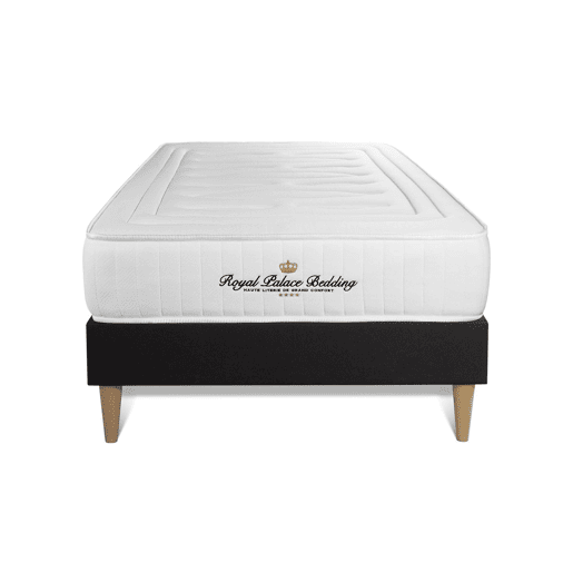 Conjunto de Estrado Preto + Colchão ROYAL PALACE BEDDING Nottingham (90x190 cm - Espuma Viscoelástica- Altura: 20 cm)