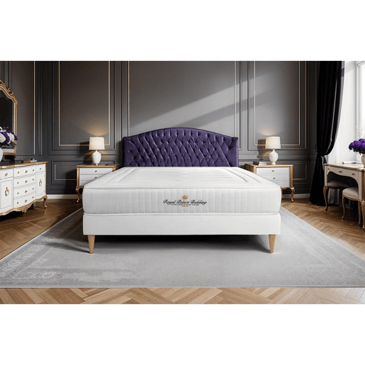 Conjunto de Estrado Branco + Colchão ROYAL PALACE BEDDING Nottingham (135x220 cm - Espuma Viscoelástica- Altura: 20 cm)
