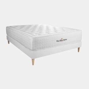Conjunto de Estrado Branco + Colchão ROYAL PALACE BEDDING Buckingham (120x220 cm - Espuma Viscoelástica- Altura: 30 cm)