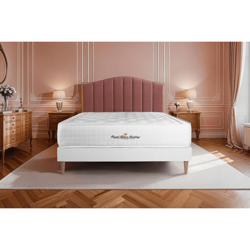 Conjunto de Estrado Branco + Colchão ROYAL PALACE BEDDING Buckingham (120x220 cm - Espuma Viscoelástica- Altura: 30 cm)