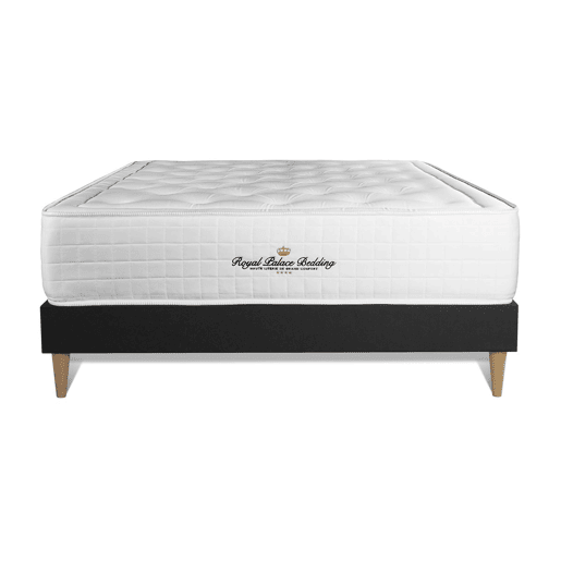 Conjunto de Estrado Preto + Colchão ROYAL PALACE BEDDING Buckingham (140x190 cm - Espuma Viscoelástica- Altura: 30 cm)