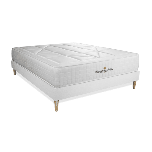 Conjunto de Estrado Branco + Colchão ROYAL PALACE BEDDING Windsor (135x210 cm - Viscoelástica y molas ensacadas- Altura: 26 cm)