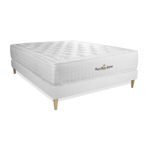 Conjunto de Estrado Branco + Colchão ROYAL PALACE BEDDING Buckingham (135x200 cm - Espuma Viscoelástica- Altura: 30 cm)
