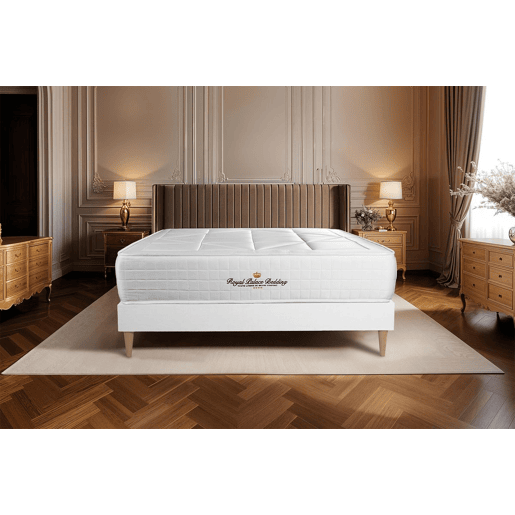 Conjunto de Estrado Branco + Colchão ROYAL PALACE BEDDING Windsor (150x200 cm - Viscoelástica y molas ensacadas- Altura: 26 cm)