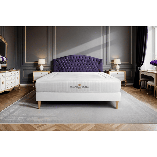 Conjunto de Estrado Branco + Colchão ROYAL PALACE BEDDING Nottingham (120x210 cm - Espuma Viscoelástica- Altura: 20 cm)