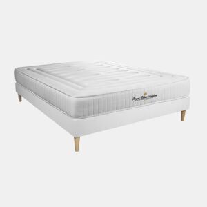 Conjunto de Estrado Branco + Colchão ROYAL PALACE BEDDING Nottingham (180x200 cm - Espuma Viscoelástica- Altura: 20 cm)