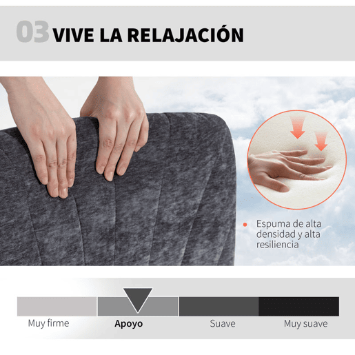 HOMCOM Cadeira de Escritório Pernas Cruzadas Cadeira de Secretária com Assento Largo sem Apoios de Braço Rodas Altura Ajustável Giratória Função Basculante Estofada em Chenille Cinza