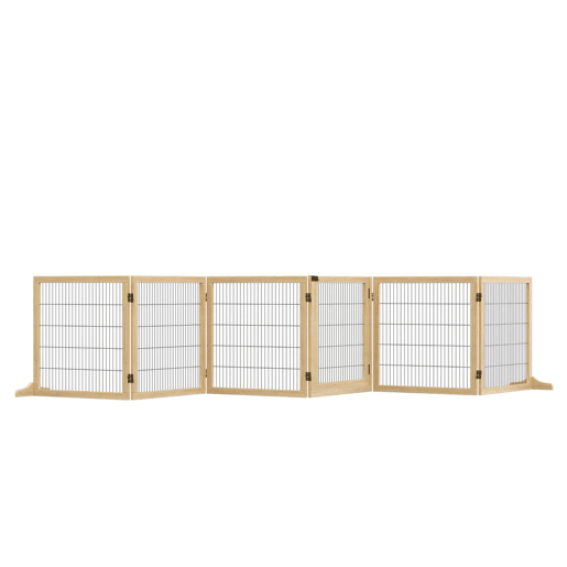 PawHut Barreira de Segurança para Cães de Madeira Dobrável para Escadas e Portas Grade para Cães Pequenos e Médios com 6 Painéis com Suporte de Pé para Interiores 432x36x70 cm Madeira PawHut Barreira de Segurança para Cães de Madeira Dobrável para Escadas e Portas Grade para Cães Pequenos e Médios com 6 Painéis com Suporte de Pé para Interiores 432x36x70 cm Madeira