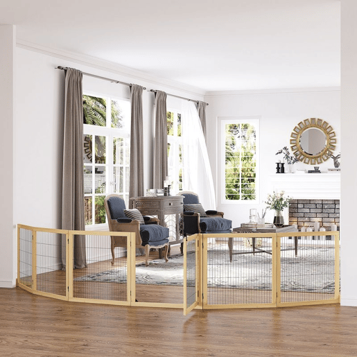 PawHut Barreira de Segurança para Cães de Madeira Dobrável para Escadas e Portas Grade para Cães Pequenos e Médios com 6 Painéis com Suporte de Pé para Interiores 432x36x70 cm Madeira PawHut Barreira de Segurança para Cães de Madeira Dobrável para Escadas e Portas Grade para Cães Pequenos e Médios com 6 Painéis com Suporte de Pé para Interiores 432x36x70 cm Madeira