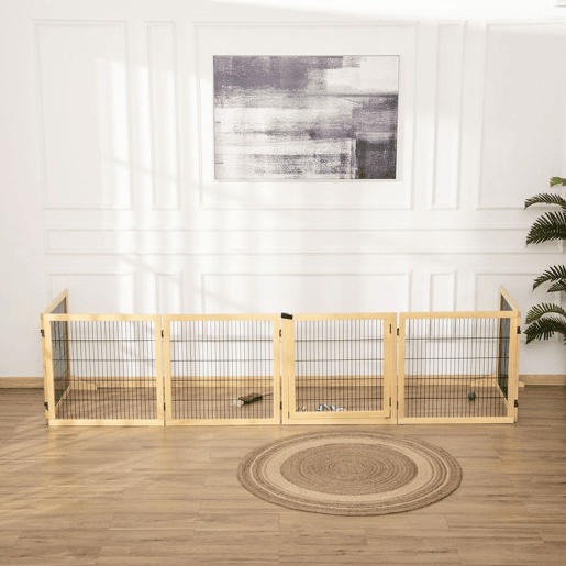 PawHut Barreira de Segurança para Cães de Madeira Dobrável para Escadas e Portas Grade para Cães Pequenos e Médios com 6 Painéis com Suporte de Pé para Interiores 432x36x70 cm Madeira PawHut Barreira de Segurança para Cães de Madeira Dobrável para Escadas e Portas Grade para Cães Pequenos e Médios com 6 Painéis com Suporte de Pé para Interiores 432x36x70 cm Madeira