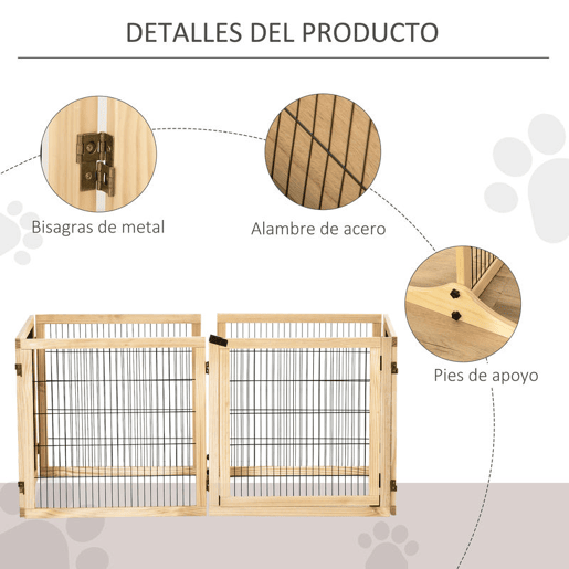 PawHut Barreira de Segurança para Cães de Madeira Dobrável para Escadas e Portas Grade para Cães Pequenos e Médios com 6 Painéis com Suporte de Pé para Interiores 432x36x70 cm Madeira PawHut Barreira de Segurança para Cães de Madeira Dobrável para Escadas e Portas Grade para Cães Pequenos e Médios com 6 Painéis com Suporte de Pé para Interiores 432x36x70 cm Madeira