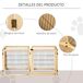 Barrera para Perros Madera de Pino, Acero PawHut Barrera para Perros Madera de Pino, Acero PawHut Marrón