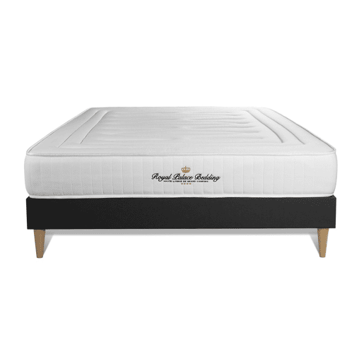 Conjunto de Estrado Preto + Colchão ROYAL PALACE BEDDING Nottingham (135x190 cm - Espuma Viscoelástica- Altura: 20 cm)