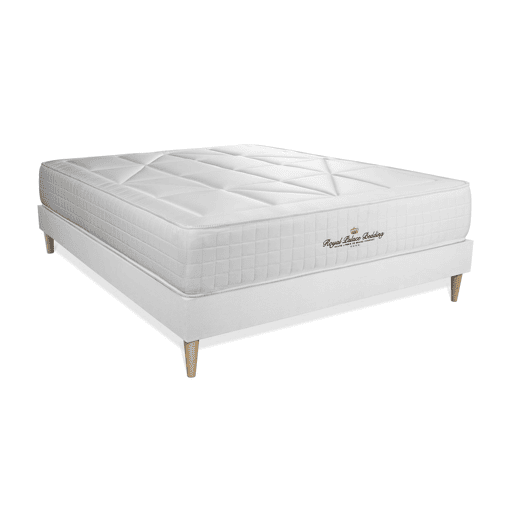 Conjunto de Estrado Branco + Colchão ROYAL PALACE BEDDING Windsor (160x190 cm - Viscoelástica y molas ensacadas- Altura: 26 cm)