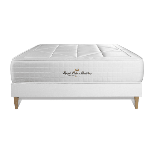 Conjunto de Estrado Branco + Colchão ROYAL PALACE BEDDING Windsor (200x200 cm - Viscoelástica y molas ensacadas- Altura: 26 cm)