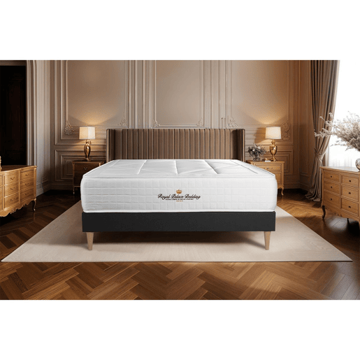 Conjunto de Estrado Preto + Colchão ROYAL PALACE BEDDING Windsor (135x190 cm - Viscoelástica y molas ensacadas- Altura: 26 cm)