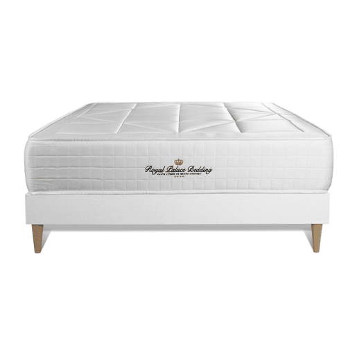Conjunto de Estrado Branco + Colchão ROYAL PALACE BEDDING Windsor (135x220 cm - Viscoelástica y molas ensacadas- Altura: 26 cm)