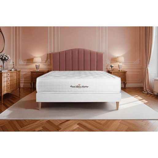 Conjunto de Estrado Branco + Colchão ROYAL PALACE BEDDING Buckingham (160x220 cm - Espuma Viscoelástica- Altura: 30 cm)