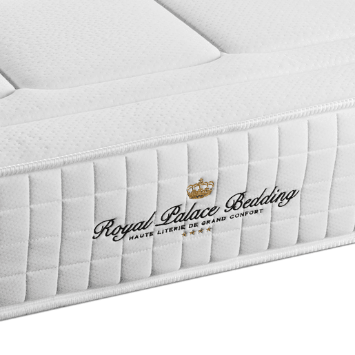 Conjunto de Estrado Branco + Colchão ROYAL PALACE BEDDING Balmoral (150x200 cm - Espuma Viscoelástica- Altura: 24 cm)