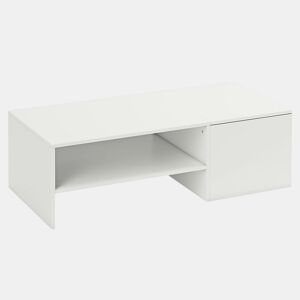 HOMCOM Mesa de Centro com Superfície Deslizante Moderna com Compartimento Oculto Prateleira Aberta para Sala Escritório 110x52x36 cm Branco