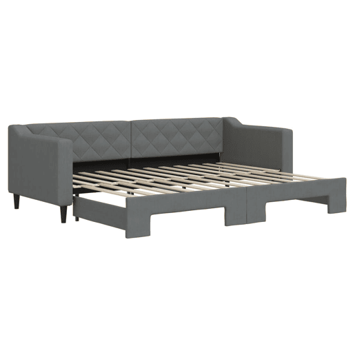 Sofá-cama, Sofá conversível com gavetão 80x200 cm tecido cinzento-escuro Sofá-cama, Sofá conversível com gavetão 80x200 cm tecido cinzento-escuro