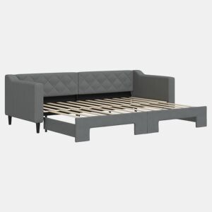 Sofá-cama, Sofá conversível com gavetão 80x200 cm tecido cinzento-escuro