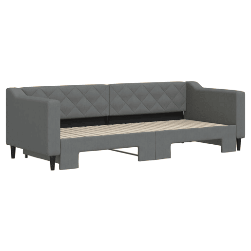 Sofá-cama, Sofá conversível com gavetão 80x200 cm tecido cinzento-escuro Sofá-cama, Sofá conversível com gavetão 80x200 cm tecido cinzento-escuro