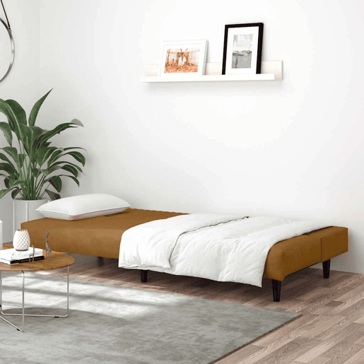 Sofá-cama, Sofá conversível de 2 lugares veludo castanho