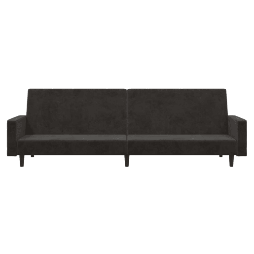 Sofá-cama, Sofá conversível de 2 lugares veludo cinzento-escuro
