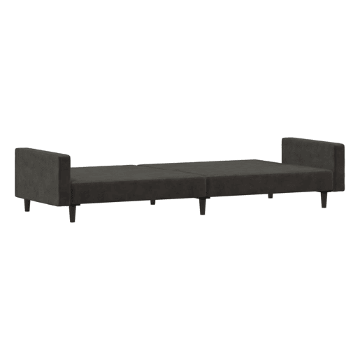 Sofá-cama, Sofá conversível de 2 lugares veludo cinzento-escuro