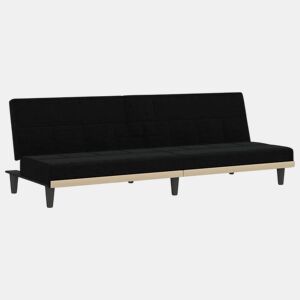 Sofá-cama, Sofá conversível com suporte para copos tecido preto