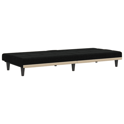 Sofá-cama, Sofá conversível com suporte para copos tecido preto