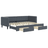 Sofá-cama, Sofá conversível c gavetão e gavetas 80x200 cm veludo cinzento-escuro