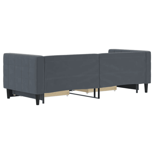 Sofá-cama, Sofá conversível c gavetão e gavetas 80x200 cm veludo cinzento-escuro Sofá-cama, Sofá conversível c gavetão e gavetas 80x200 cm veludo cinzento-escuro