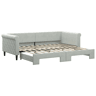 Sofá-cama, Sofá conversível com gavetão 90x200 cm veludo cinzento-claro