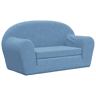 Sofá-cama infantil - Sofá para criança de 2 lugares pelúcia macia azul