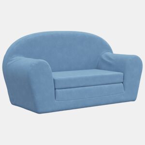 Sofá-cama infantil - Sofá para criança de 2 lugares pelúcia macia azul