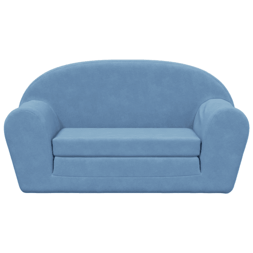 Sofá-cama infantil - Sofá para criança de 2 lugares pelúcia macia azul Sofá-cama infantil - Sofá para criança de 2 lugares pelúcia macia azul