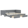 Sofá-cama, Sofá conversível c gavetão e gavetas 100x200 cm tecido cinzento-claro