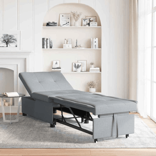 Sofá-cama, Sofá conversível Cinzento-claro 194 x 67 x 37 cm tecido