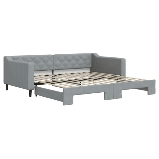 Sofá-cama, Sofá conversível com gavetão 100x200 cm tecido cinzento-claro Sofá-cama, Sofá conversível com gavetão 100x200 cm tecido cinzento-claro
