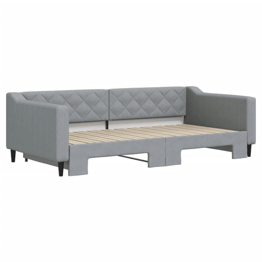 Sofá-cama, Sofá conversível com gavetão 100x200 cm tecido cinzento-claro Sofá-cama, Sofá conversível com gavetão 100x200 cm tecido cinzento-claro