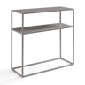 Mesa de consola Kuhmo tampo de metal 80x80x30 cm cinzento claro en.casa