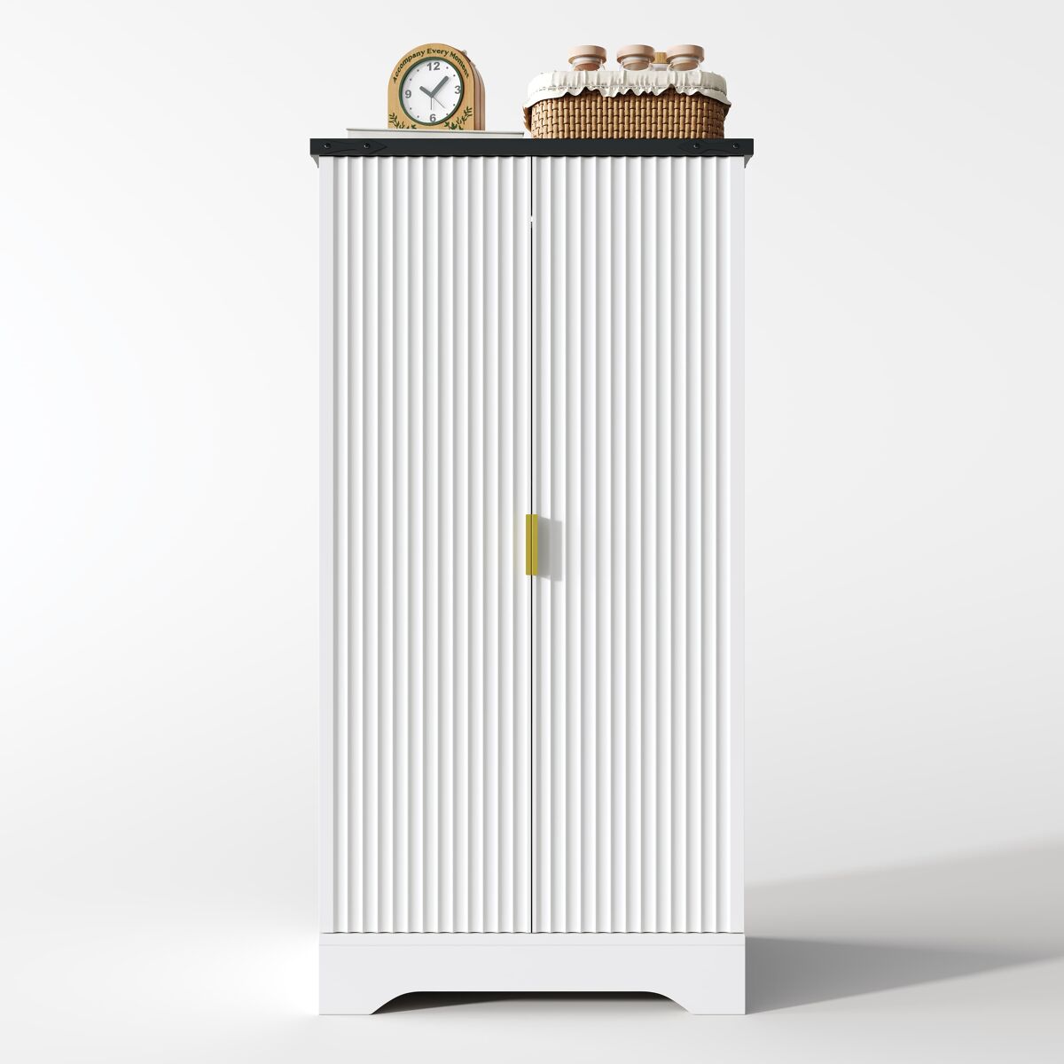 Aparador 120x60,5x40 cm - con luz led, estantes ajustables, diseño moderno - blanco