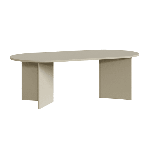 Mesa de centro Kynd oval aglomerado 119x60x40 cm Areia en.casa Mesa de centro Kynd oval aglomerado 119x60x40 cm Areia en.casa