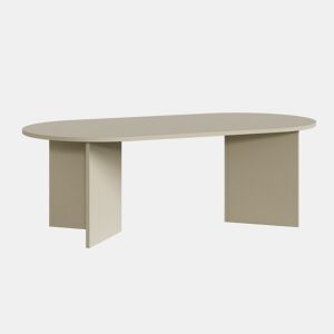 Mesa de centro Kynd oval aglomerado 119x60x40 cm Areia en.casa