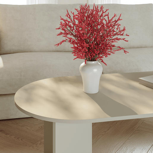 Mesa de centro Kynd oval aglomerado 119x60x40 cm Areia en.casa Mesa de centro Kynd oval aglomerado 119x60x40 cm Areia en.casa