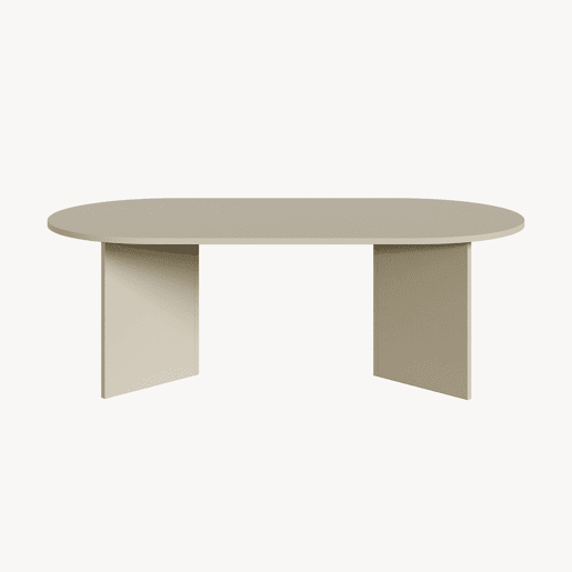 Mesa de centro Kynd oval aglomerado 119x60x40 cm Areia en.casa Mesa de centro Kynd oval aglomerado 119x60x40 cm Areia en.casa
