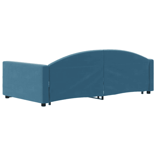 Sofá-cama, Sofá conversível com gavetão e gavetas 100x200 cm veludo azul